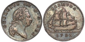 1 Penny Bermuda Rame Giorgio III (1738-1820)
