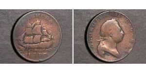 1 Penny Bermuda Rame Giorgio III (1738-1820)