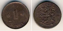 1 Penny Finlandia (1917 - ) Rame 