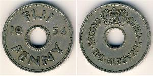 1 Penny Fiji (1970 - ) Rame/Nichel Elisabetta II (1926-2022)