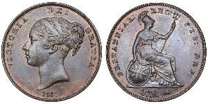 1 Penny Reino Unido de Gran Bretaña e Irlanda (1801-1922)  Victoria (1819 - 1901)