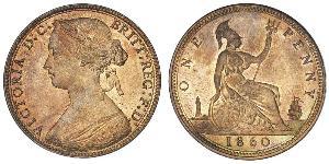 1 Penny 大不列颠及爱尔兰联合王国 (1801 - 1922) 銅 维多利亚 (英国君主)