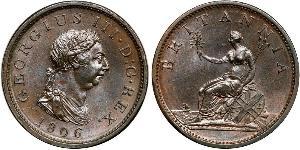 1 Penny 大不列颠及爱尔兰联合王国 (1801 - 1922) 銅 喬治三世 (1738-1820)