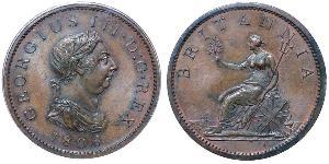 1 Penny 大不列颠及爱尔兰联合王国 (1801 - 1922) 銅 喬治三世 (1738-1820)
