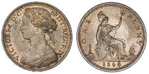 1 Penny 大不列颠及爱尔兰联合王国 (1801 - 1922) 銅 维多利亚 (英国君主)
