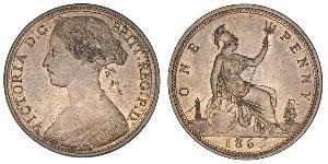 1 Penny 大不列颠及爱尔兰联合王国 (1801 - 1922) 銅 维多利亚 (英国君主)