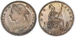 1 Penny 大不列颠及爱尔兰联合王国 (1801 - 1922) 銅 维多利亚 (英国君主)