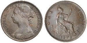 1 Penny 大不列颠及爱尔兰联合王国 (1801 - 1922) 銅 维多利亚 (英国君主)