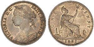 1 Penny 大不列颠及爱尔兰联合王国 (1801 - 1922) 銅 维多利亚 (英国君主)