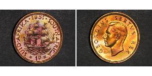1 Penny 南非 (1910 - ) 青铜 乔治六世 (1895-1952)