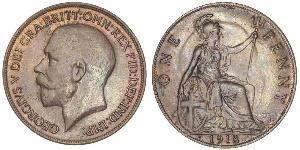 1 Penny 大不列颠及爱尔兰联合王国 (1801 - 1922) 青铜 乔治五世  (1865-1936)