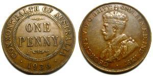 1 Penny 澳大利亚 青铜 乔治五世  (1865-1936)