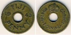1 Penny Fiji (1970 - ) 黃銅 乔治六世 (1895-1952)