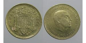 1 Peseta Dictadura de Francisco Franco (1936 - 1975) Aluminio/Bronce Francisco Franco(1892 – 1975)