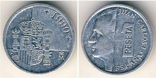 1 Peseta Kingdom of Spain (1976 - ) Aluminium Juan Carlos I of Spain (1938 - )