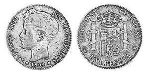 1 Peseta Kingdom of Spain (1874 - 1931) Argent Alfonso XIII of Spain (1886 - 1941)