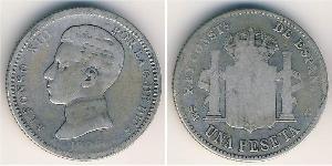 1 Peseta Kingdom of Spain (1874 - 1931) Argento 