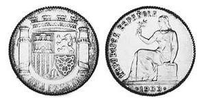 1 Peseta Seconda repubblica spagnola (1931 - 1939) Argento 
