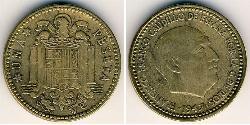 1 Peseta Francoist Spain (1936 - 1975) Bronze/Aluminium Francisco Franco(1892 – 1975)