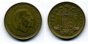 1 Peseta Francoist Spain (1936 - 1975) Bronze/Aluminium Francisco Franco(1892 – 1975)