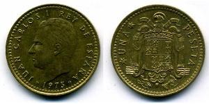 1 Peseta Francoist Spain (1936 - 1975) Bronze/Aluminium Juan Carlos I of Spain (1938 - )
