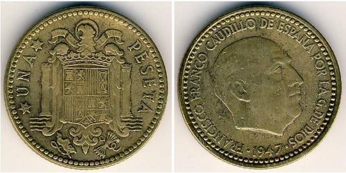 1 Peseta Francoist Spain (1936 - 1975) Bronze/Aluminium Francisco Franco(1892 – 1975)