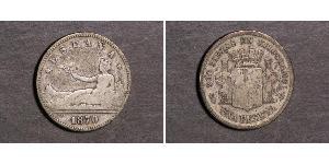 1 Peseta Erste Spanische Republik (1873 - 1874) Silber 