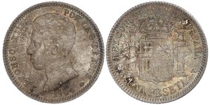1 Peseta Kingdom of Spain (1874 - 1931) 銀 阿方索十三世 (1886 - 1941)