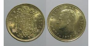 1 Peseta 佛朗哥时期 (1936 - 1975) 青铜/铝 胡安·卡洛斯一世 (1938 - )