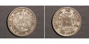 1 Peso Chili Argent 