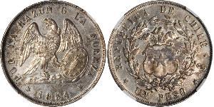 1 Peso Chili Argent 