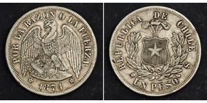 1 Peso Chili Argent 
