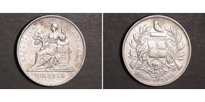 1 Peso Guatemala (1838 - ) Argent 
