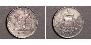 1 Peso Guatemala (1838 - ) Argent 