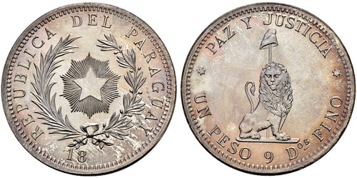 1 Peso Paraguay (1811 - ) Argent 
