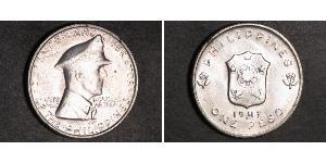 1 Peso Philippines Argent Douglas MacArthur (1880 - 1964) 