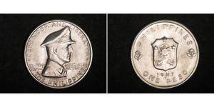 1 Peso Philippines Argent Douglas MacArthur (1880 - 1964) 