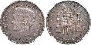 1 Peso Porto Rico Argent Alfonso XIII of Spain (1886 - 1941)