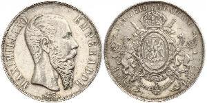 1 Peso Second Empire mexicain (1864 - 1867) Argent Maximilian I of Mexico (1832 - 1867)