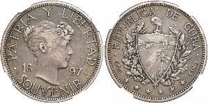 1 Peso Cuba (1898 - ) Argento 