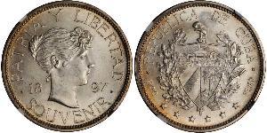 1 Peso Cuba (1898 - ) Argento 