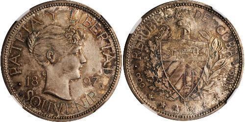 1 Peso Cuba (1898 - ) Argento 