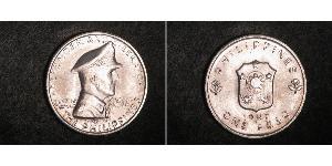 1 Peso Filippine Argento Douglas MacArthur (1880 - 1964) 