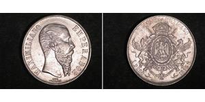 1 Peso Secondo Impero Messicano (1864 - 1867) Argento Maximilian I of Mexico (1832 - 1867)