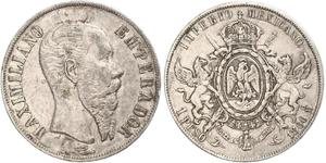 1 Peso Secondo Impero Messicano (1864 - 1867) Argento Maximilian I of Mexico (1832 - 1867)