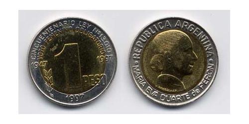 1 Peso Argentinien (1861 - ) Bimetall 