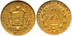 1 Peso Costa Rica (1821 - ) Gold 
