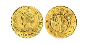 1 Peso Großkolumbien (1819 - 1831) Gold 