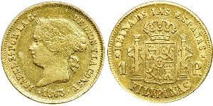 1 Peso Philippinen Gold Isabella II of Spain (1830- 1904)
