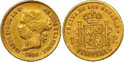 1 Peso Philippines Gold Isabella II of Spain (1830- 1904)